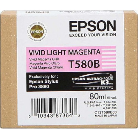 Epson T580B Γνήσιο Μελάνι Εκτυπωτή InkJet Ανοιχτό Ματζέντα (C13T580B00)