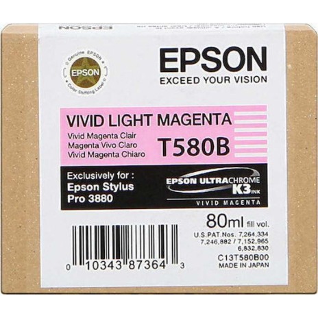 Epson T580B Γνήσιο Μελάνι Εκτυπωτή InkJet Ανοιχτό Ματζέντα (C13T580B00)