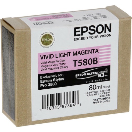 Epson T580B Γνήσιο Μελάνι Εκτυπωτή InkJet Ανοιχτό Ματζέντα (C13T580B00)