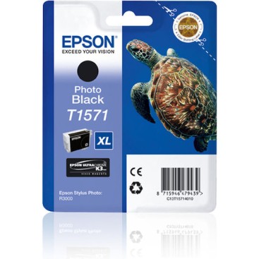 Epson T1571XL Γνήσιο Μελάνι Εκτυπωτή InkJet Photo Μαύρο (C13T15714010)