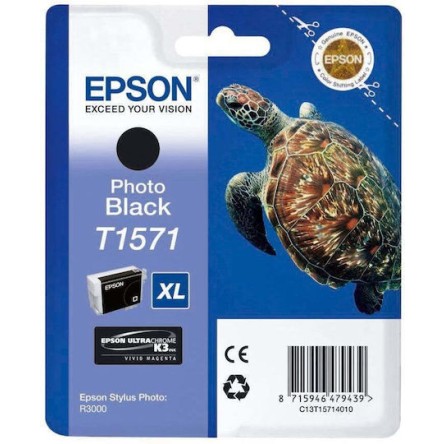 Epson T1571XL Γνήσιο Μελάνι Εκτυπωτή InkJet Photo Μαύρο (C13T15714010)