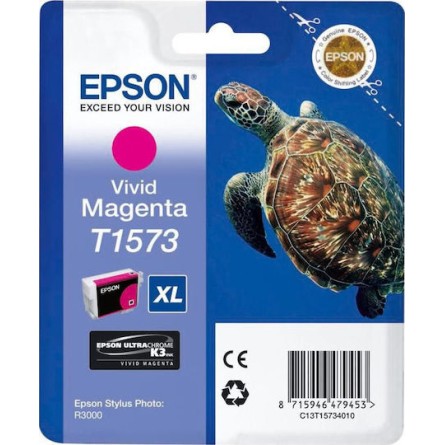 Epson T1573XL Γνήσιο Μελάνι Εκτυπωτή InkJet Vivid Ματζέντα (C13T15734010)