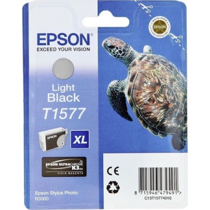 Epson T1577XL Γνήσιο Μελάνι Εκτυπωτή InkJet Ανοιχτό Μαύρο (C13T15774010)