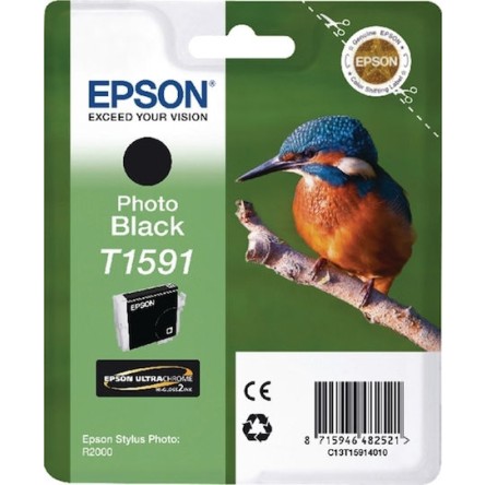 Epson T1591 Γνήσιο Μελάνι Εκτυπωτή InkJet Photo Μαύρο (C13T15914010)