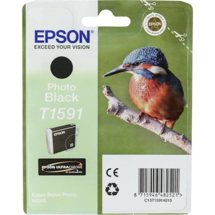 Epson T1591 Γνήσιο Μελάνι Εκτυπωτή InkJet Photo Μαύρο (C13T15914010)