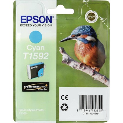Epson T1592 Γνήσιο Μελάνι Εκτυπωτή InkJet Κυανό (C13T15924010)