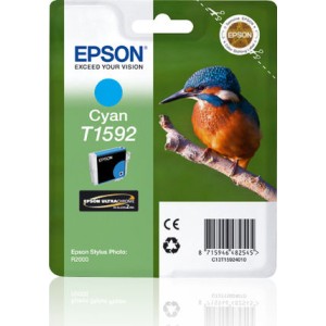Epson T1592 Γνήσιο Μελάνι Εκτυπωτή InkJet Κυανό (C13T15924010)