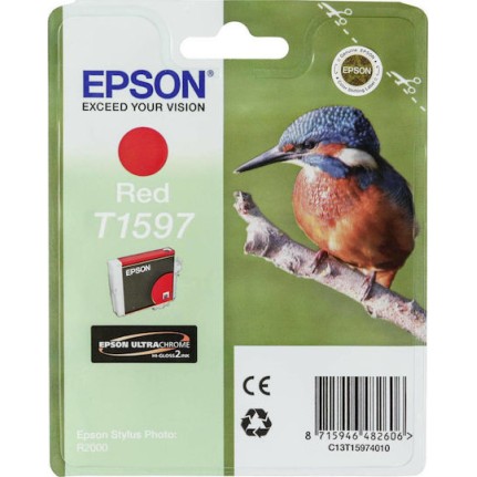 Epson T1597 Γνήσιο Μελάνι Εκτυπωτή InkJet Κόκκινο (C13T15974010)