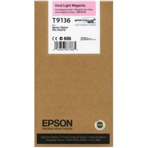 Epson T9136 Γνήσιο Μελάνι Εκτυπωτή InkJet Ανοιχτό Ματζέντα (C13T913600)