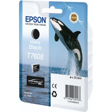 Epson T7608 Γνήσιο Μελάνι Εκτυπωτή InkJet Matte Μαύρο (C13T76084N10)