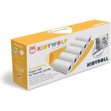 Kidywolf Self Adhesive Paper Rolls Thermic Printer 5 Pcs