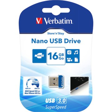 Verbatim Store 'n' Stay Nano 16GB USB 3.0 Stick Μπλε