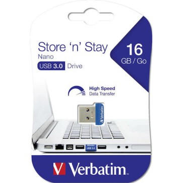 Verbatim Store 'n' Stay Nano 16GB USB 3.0 Stick Μπλε