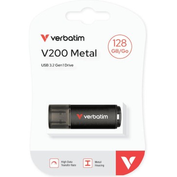 Verbatim V200 128GB USB 3.2 Stick Μαύρο