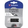 Verbatim PinStripe 32GB USB 3.0 Stick Μαύρο