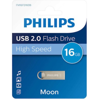 Philips Moon 16GB USB 2.0 Stick Ασημί