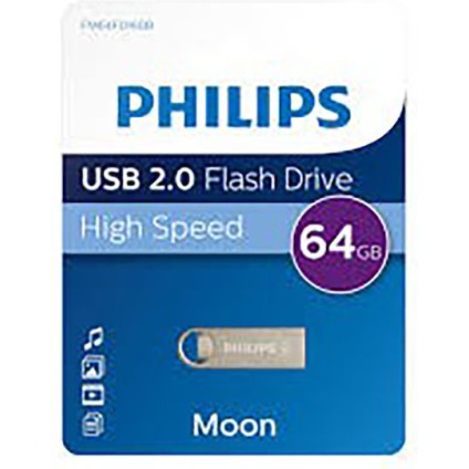 Philips Moon 64GB USB 2.0 Stick Ασημί