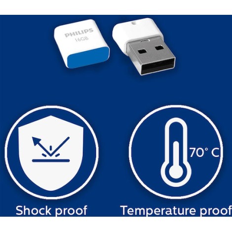 Philips Pico 16GB USB 2.0 Stick Λευκό