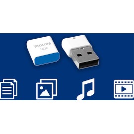 Philips Pico 16GB USB 2.0 Stick Λευκό