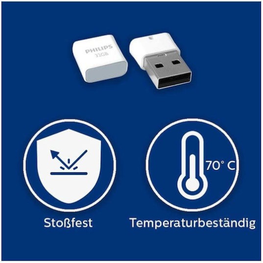 Philips Pico 32GB USB 2.0 Stick Γκρι