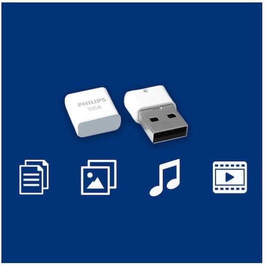 Philips Pico 32GB USB 2.0 Stick Γκρι