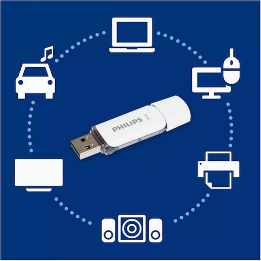 Philips Snow 32GB USB 2.0 Stick Γκρι