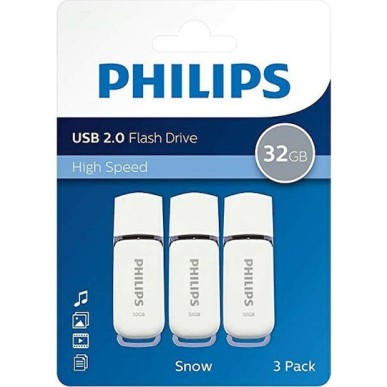 Philips Snow Edition 32GB USB 2.0 Stick 3τμχ Λευκό