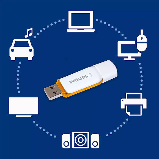 Philips Snow Edition 128GB USB 2.0 Stick Πορτοκαλί