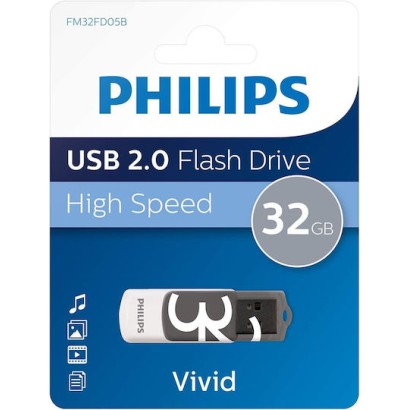 Philips Vivid Edition 32GB USB 2.0 Stick Γκρι
