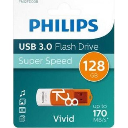 Philips Vivid Edition 128GB USB 2.0 Stick Πορτοκαλί