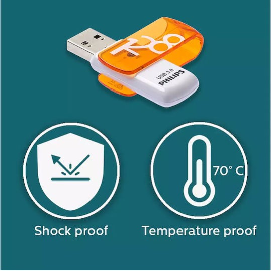 Philips Vivid Edition 128GB USB 2.0 Stick Πορτοκαλί