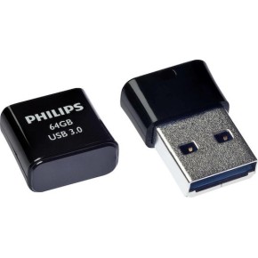 Philips Pico 64GB USB 3.0 Stick Μαύρο