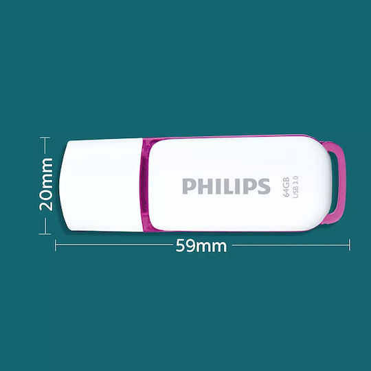 Philips Snow 64GB USB 3.0 Stick Ροζ