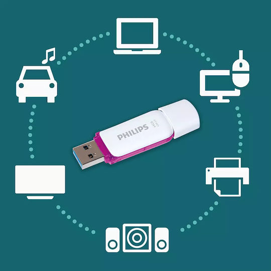 Philips Snow 64GB USB 3.0 Stick Ροζ