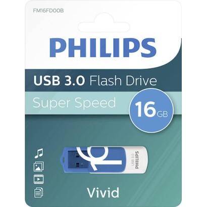 Philips Vivid Edition 16GB USB 3.0 Stick Μπλε