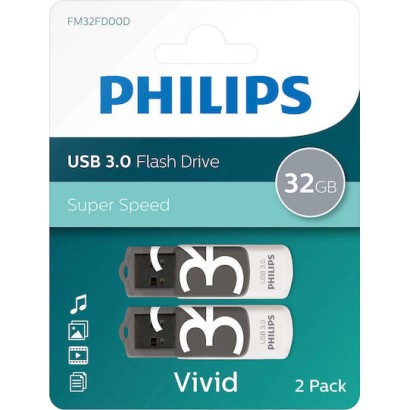 Philips Vivid Edition 32GB USB 3.0 Stick Γκρι