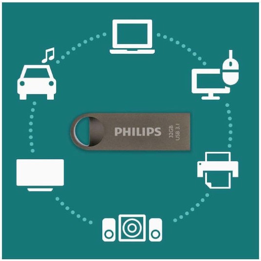 Philips Moon 32GB USB 3.1 Stick Ασημί