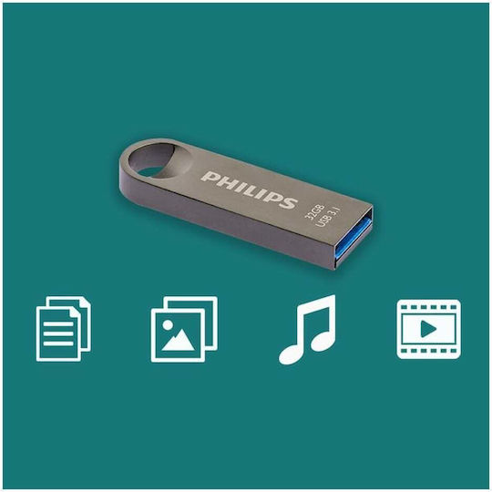 Philips Moon 32GB USB 3.1 Stick Ασημί
