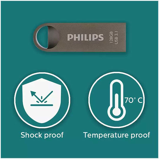Philips Moon 128GB USB 3.1 Stick Ασημί