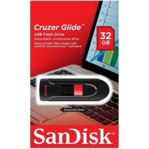 Sandisk Cruzer Glide 32GB USB 2.0 Stick Μαύρο