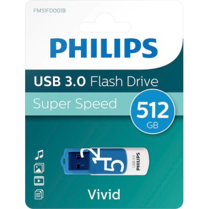 Philips Vivid Edition 512GB USB 3.0 Stick Μπλε
