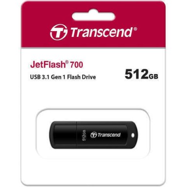 Transcend Jetflash 700 512GB USB 3.1 Stick Μαύρο