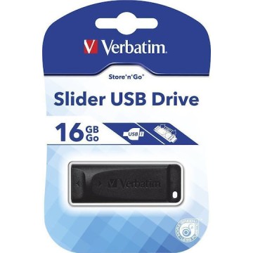 Verbatim Store 'n' Go Slider 16GB USB 2.0 Stick Μαύρο