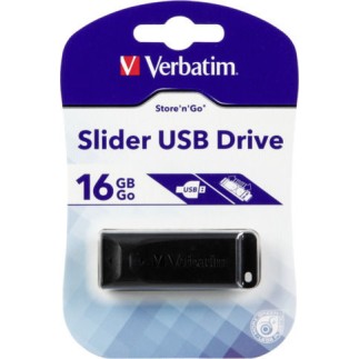 Verbatim Store 'n' Go Slider 16GB USB 2.0 Stick Μαύρο