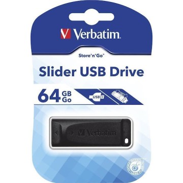 Verbatim Store 'n' Go Slider 64GB USB 2.0 Stick Μαύρο
