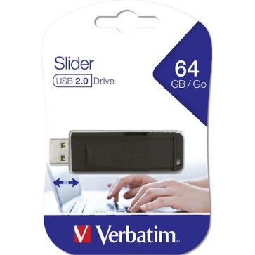 Verbatim Store 'n' Go Slider 64GB USB 2.0 Stick Μαύρο