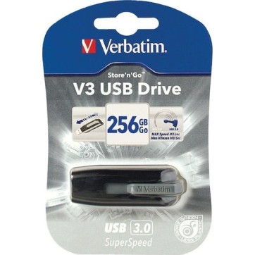 Verbatim Store 'n' Go V3 256GB USB 3.0 Stick Μαύρο