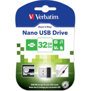 Verbatim Store 'n' Stay Nano 32GB USB 2.0 Stick Μαύρο