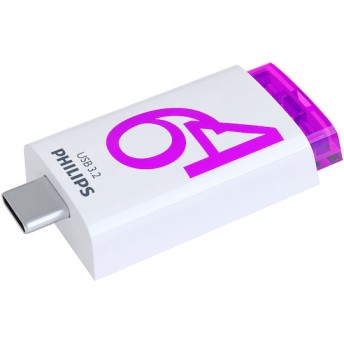 Philips Click Series Gen 1 64GB USB 3.2 Stick με σύνδεση USB-C Λευκό