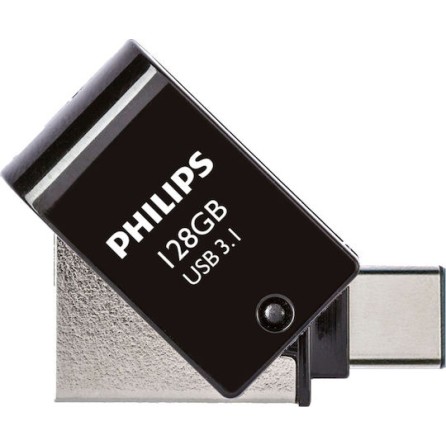 Philips 2in1 Usbc Stick 128GB USB 3.1 Stick με σύνδεση USB-C Μαύρο